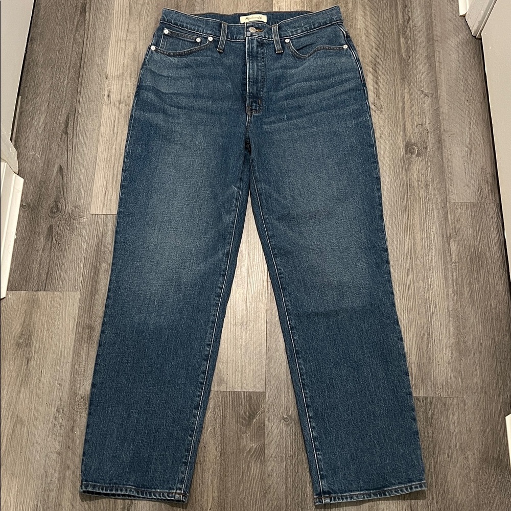 Madewell Classic Straight Leg Jeans in Deep Blue